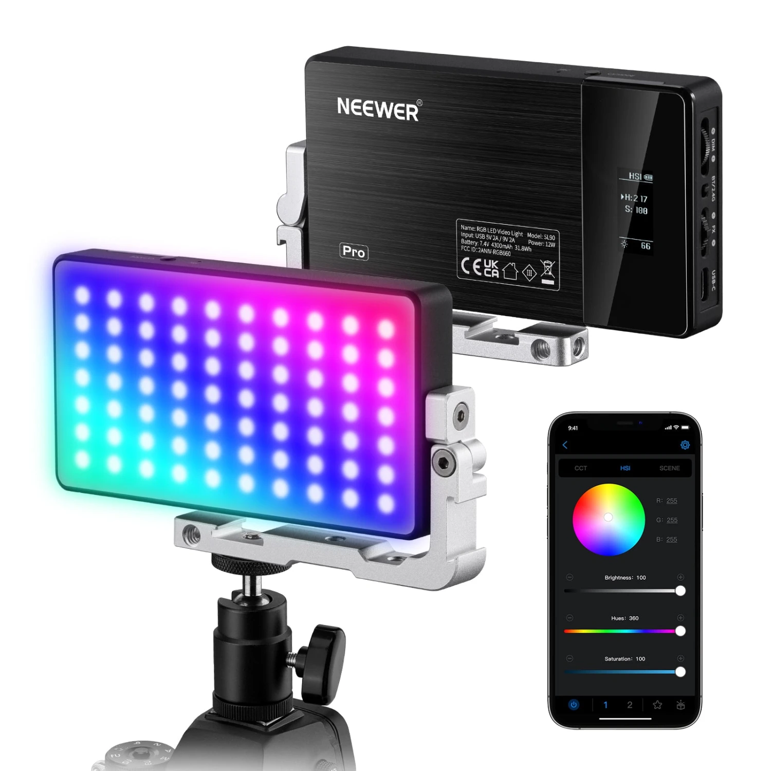 NEEWER SL90 RGB Video Light With App & 2.4G Control 1 NEEWER SL90 RGB Video Light With App & 2.4G Control