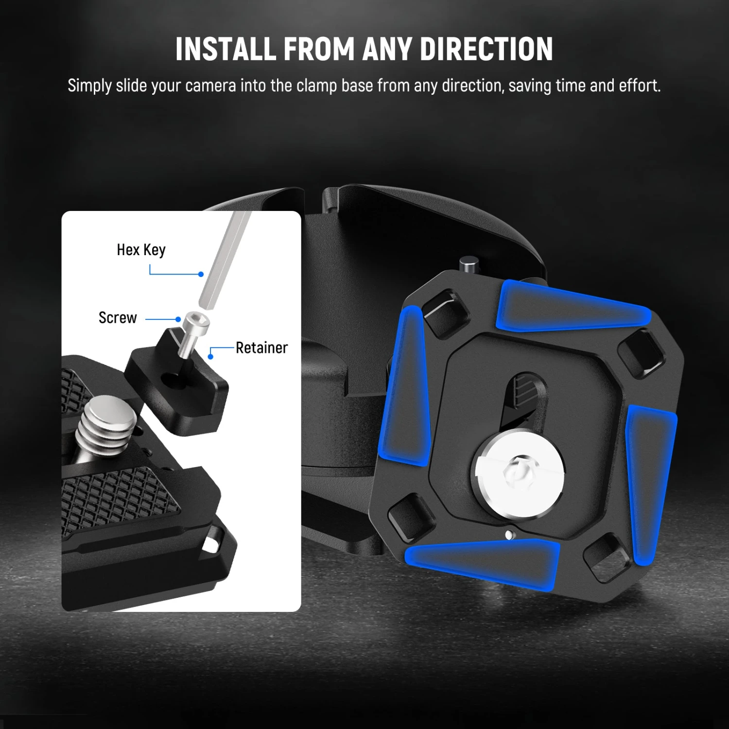 NEEWER GM47B Anti Twist Camera Quick Release Plate Kit 2 NEEWER GM47B Anti Twist Camera Quick Release Plate Kit - Image 2