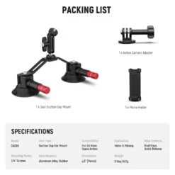NEEWER CA066 Dual Suction Cup Car Mount Kit -Photography Equipment 07 abb3e03c fe1f 4c6a bd81 abea983e8b3f