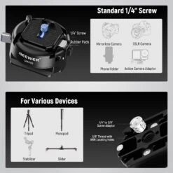 NEEWER GM47B Anti Twist Camera Quick Release Plate Kit 15 NEEWER GM47B Anti Twist Camera Quick Release Plate Kit -Photography Equipment 07 c0c566da 14dd 45e0 963d 4ec6e849fdde
