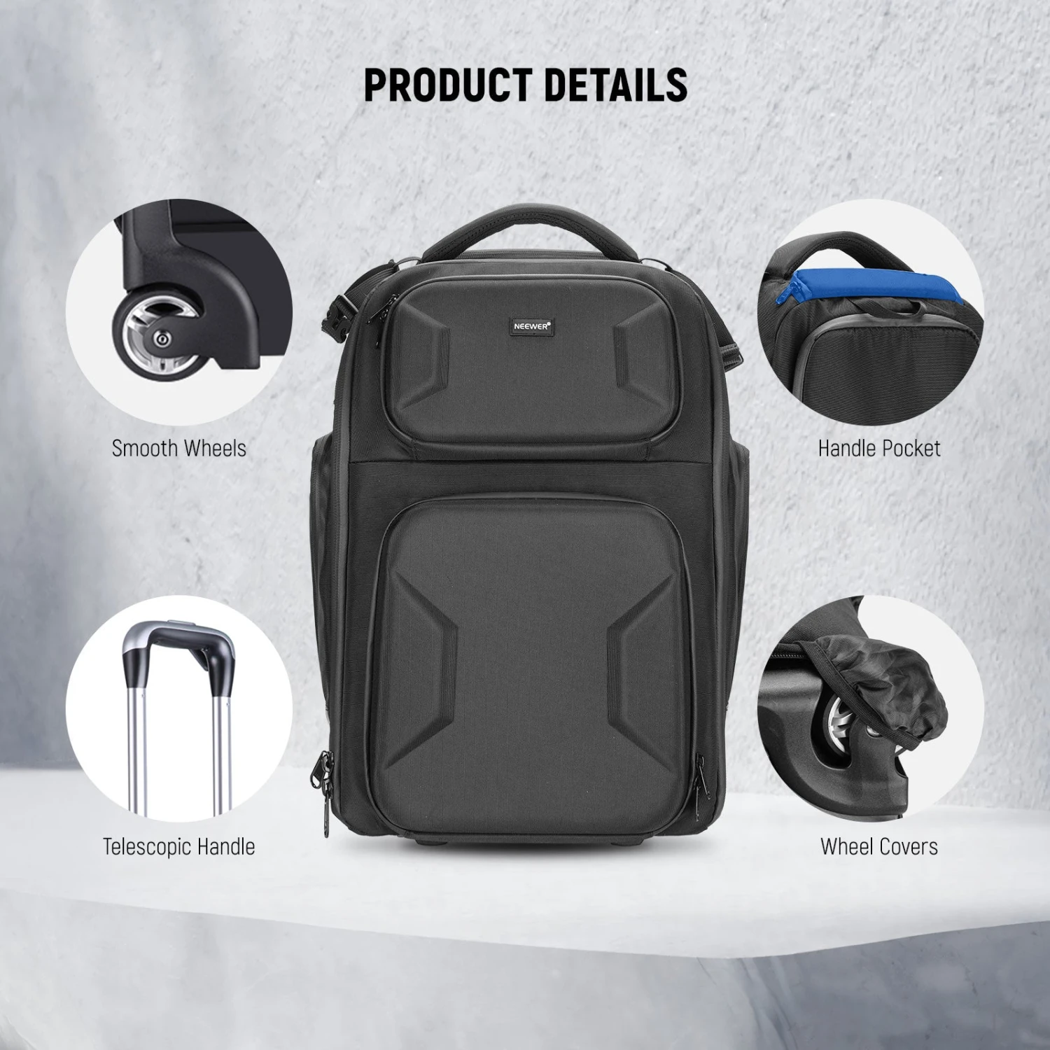 NEEWER PB027 Carry On Camera Roller Bag 8 NEEWER PB027 Carry On Camera Roller Bag - Image 8