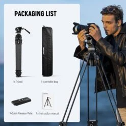NEEWER LL55 78" Carbon Fiber Video Tripod With Fluid Head & One-Step Lock -Photography Equipment 09 9518f33e e795 4f21 83c9 477ea9dcff3c