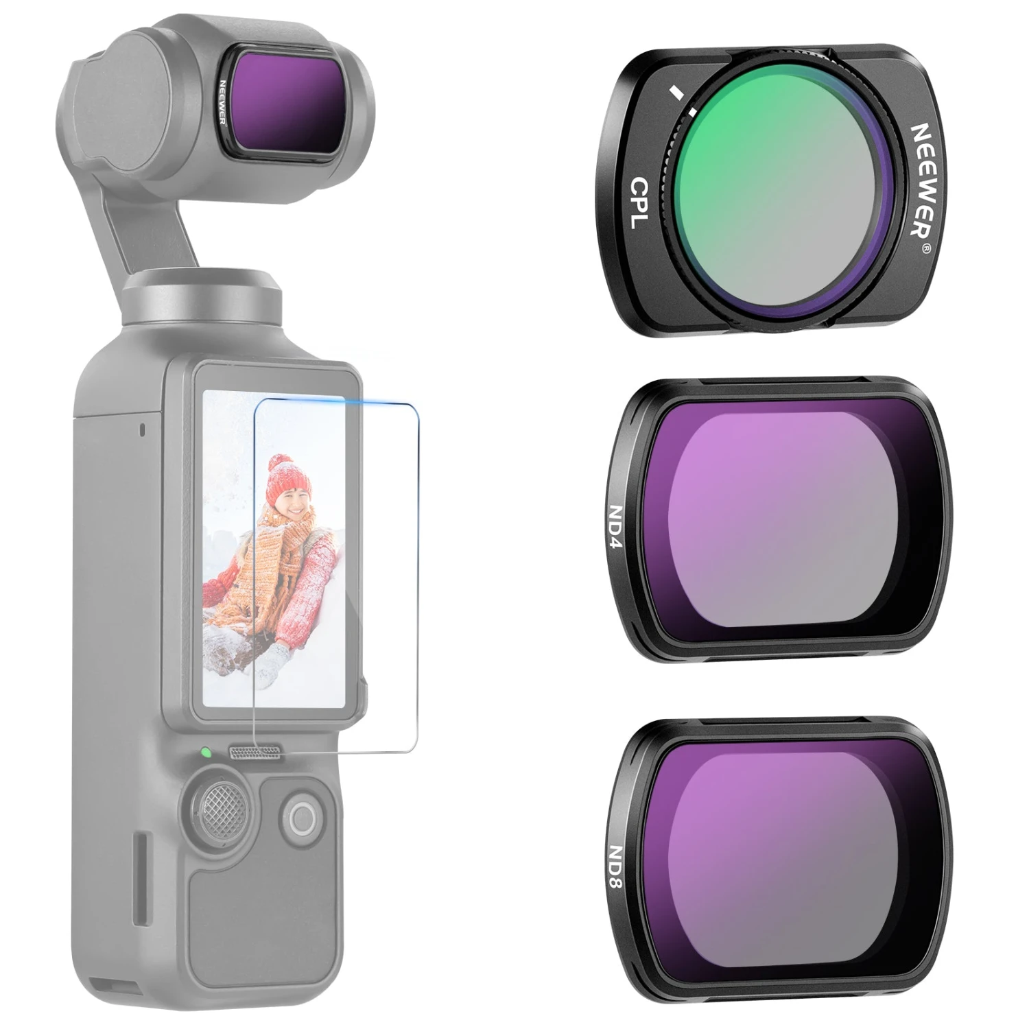 NEEWER FL-B03 3-Pack ND & CPL Filter For DJI Osmo Pocket 3 1 NEEWER FL-B03 3-Pack ND & CPL Filter For DJI Osmo Pocket 3