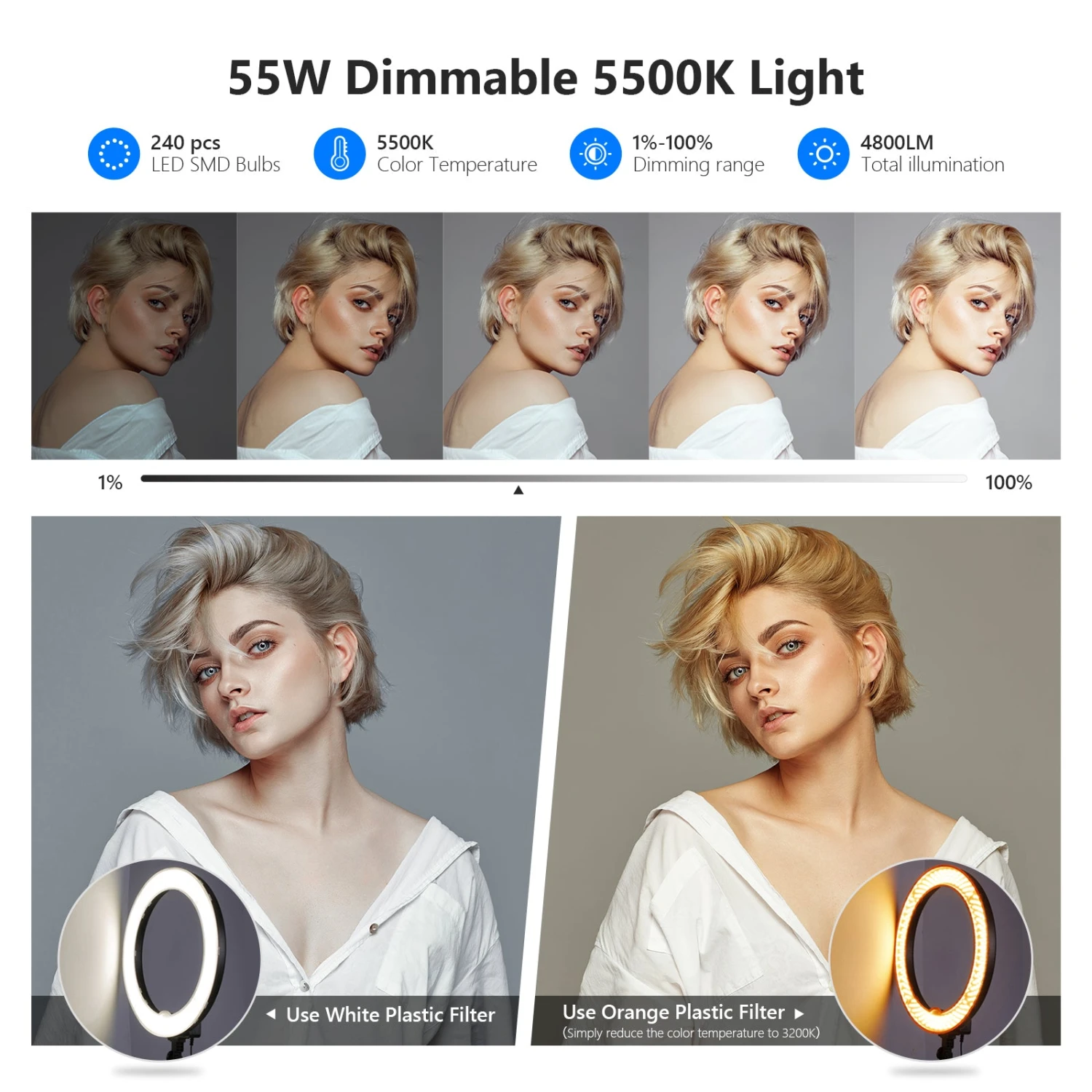 NEEWER RL-18 18-Inch 55W Ring Light (Without Stand) 3 NEEWER RL-18 18-Inch 55W Ring Light (Without Stand) - Image 3