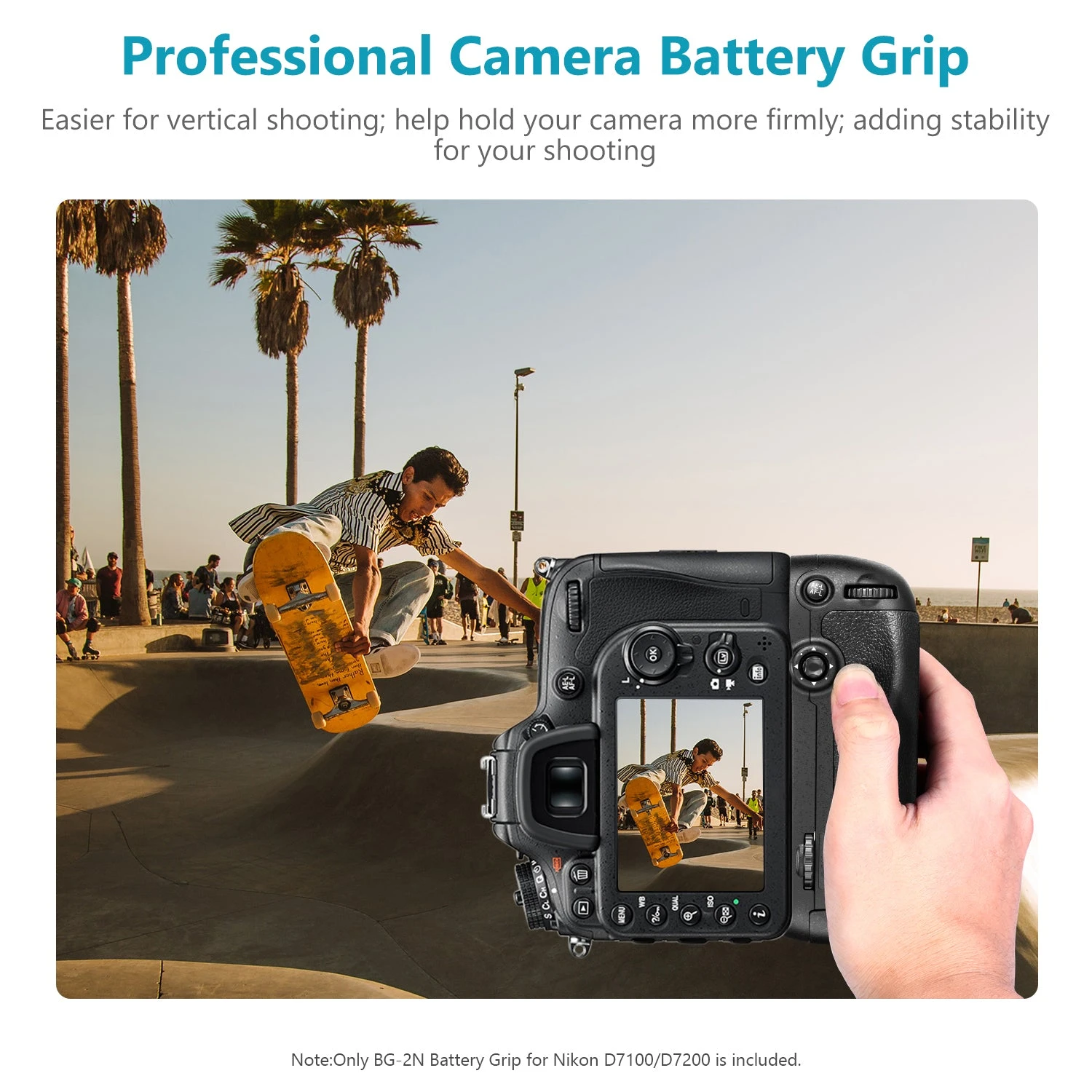 NEEWER Replacement Battery Grip Of MB-D15 For Nikon D7100 D7200 5 NEEWER Replacement Battery Grip Of MB-D15 For Nikon D7100 D7200 - Image 5