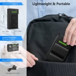 NEEWER 2-Pack LP-E6/E6N Rechargeable Battery Charger Set For Canon -Photography Equipment 10090503 6