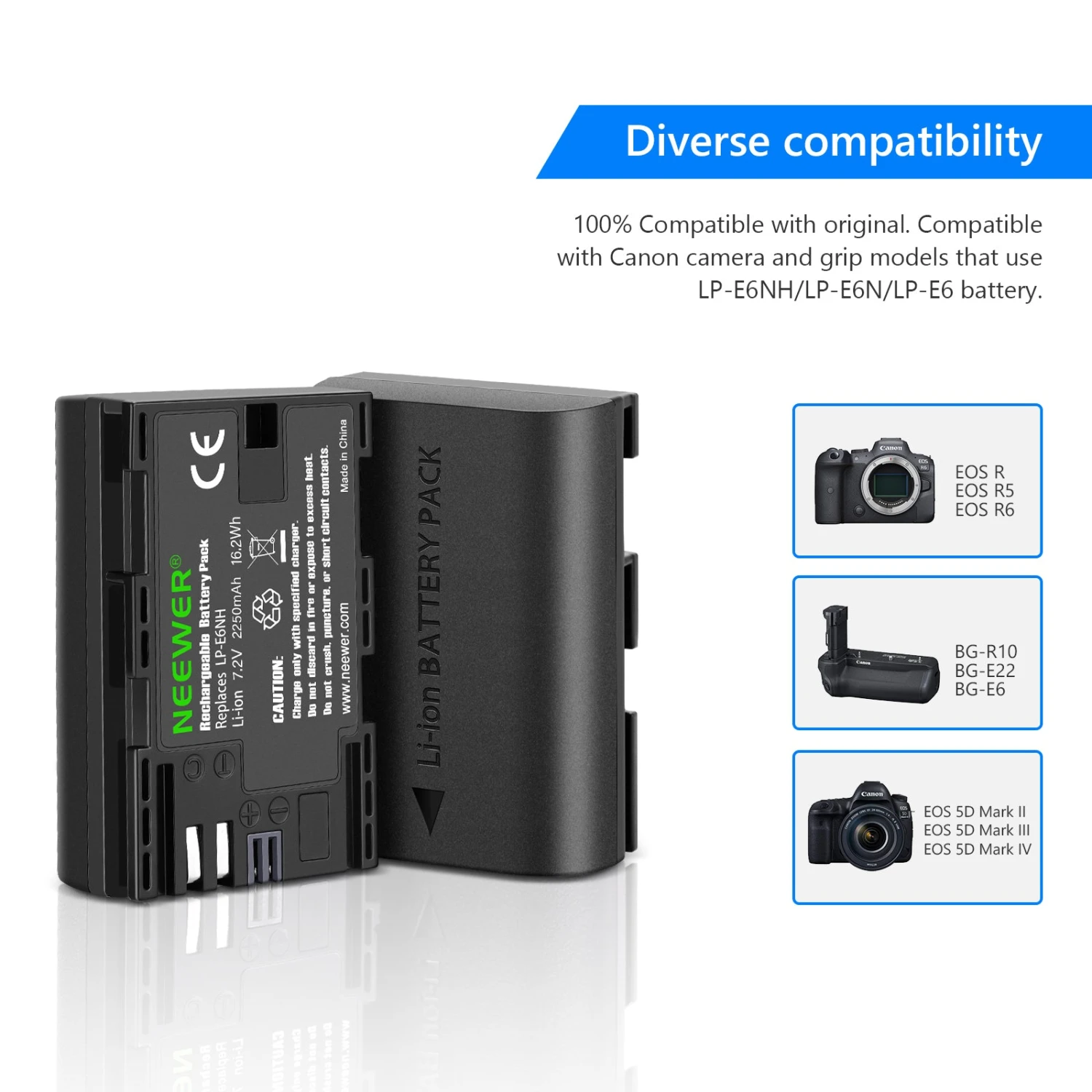 NEEWER LP-E6NH R6 II Replacement Li-Ion Battery Set For Canon 2 NEEWER LP-E6NH R6 II Replacement Li-Ion Battery Set For Canon - Image 2