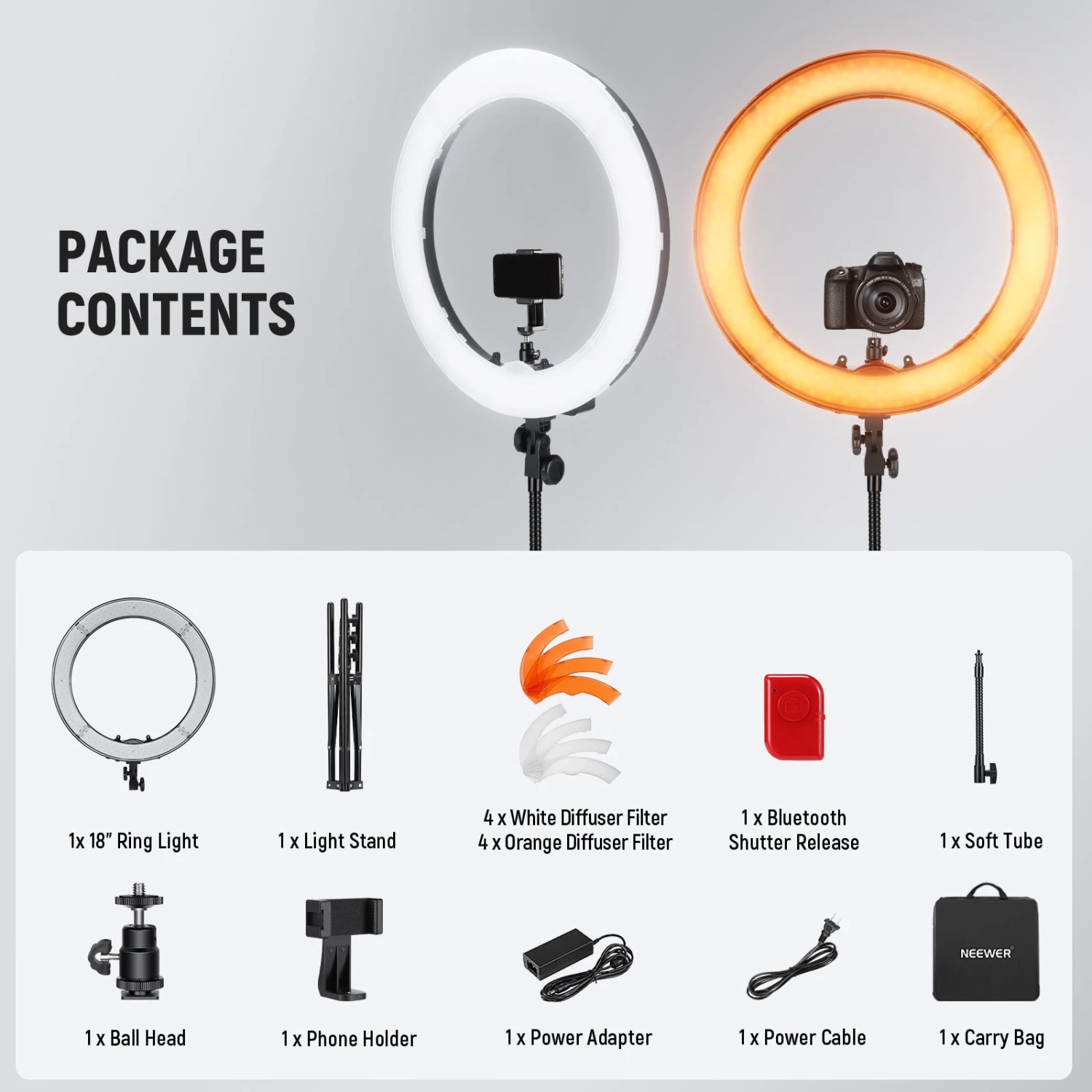 NEEWER RL-18 18 Inch LED Ring Light Kit 9 NEEWER RL-18 18 Inch LED Ring Light Kit - Image 9