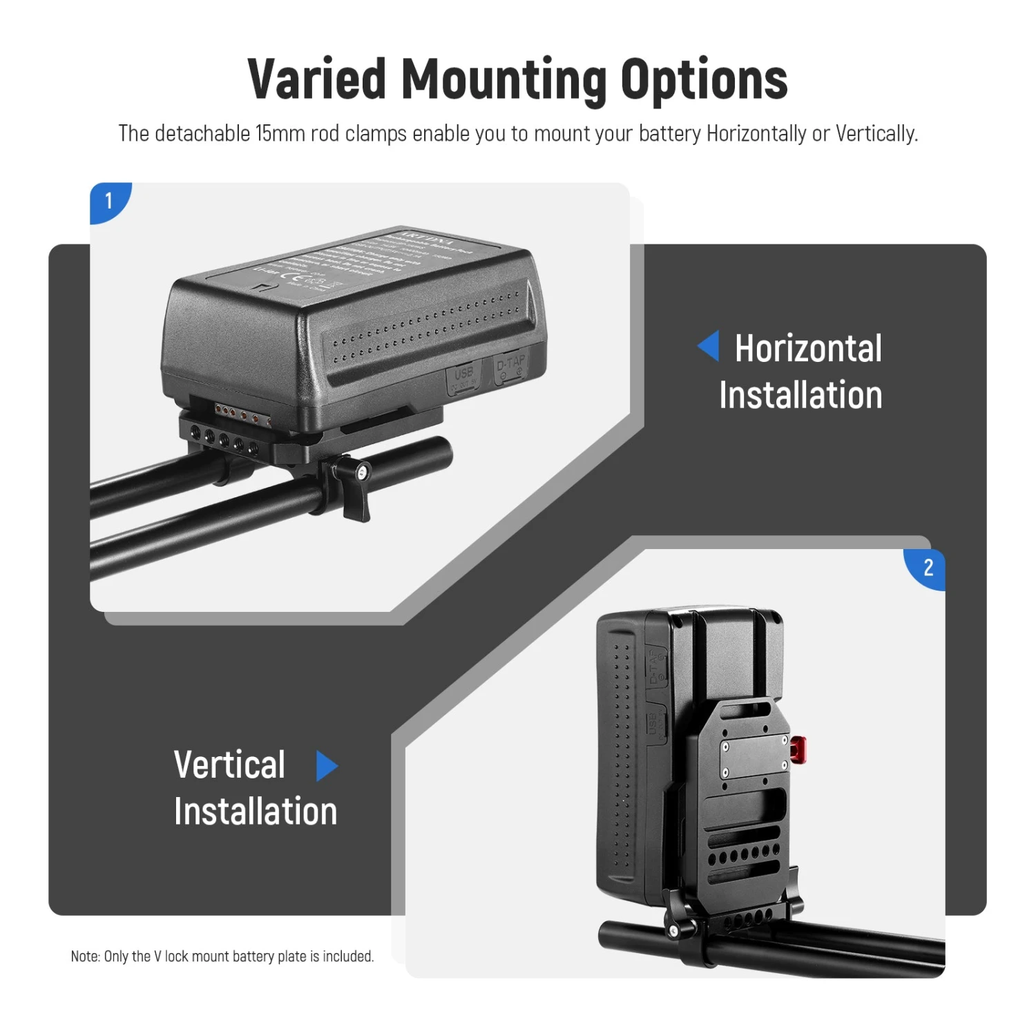 NEEWER V-Mount 1/4" & 3/8" Threads Battery Plate For ST-43 6 NEEWER V-Mount 1/4" & 3/8" Threads Battery Plate For ST-43 - Image 6