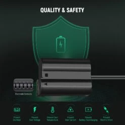 NEEWER EP-5B/EN-EL15 Nikon Replacement Dummy Battery Charger Set 11 NEEWER EP-5B/EN-EL15 Nikon Replacement Dummy Battery Charger Set -Photography Equipment 10101136 3