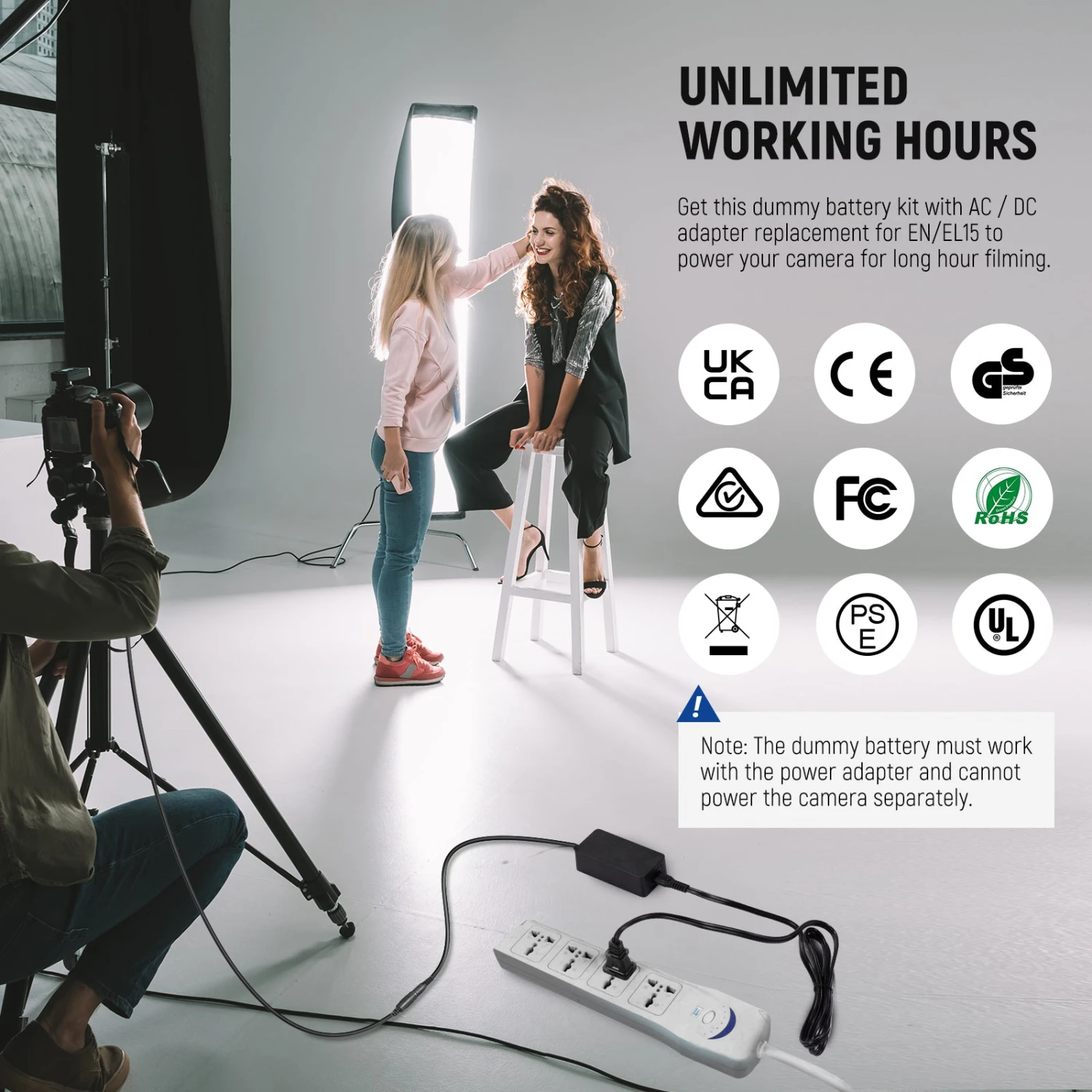 NEEWER EP-5B/EN-EL15 Nikon Replacement Dummy Battery Charger Set 7 NEEWER EP-5B/EN-EL15 Nikon Replacement Dummy Battery Charger Set - Image 7