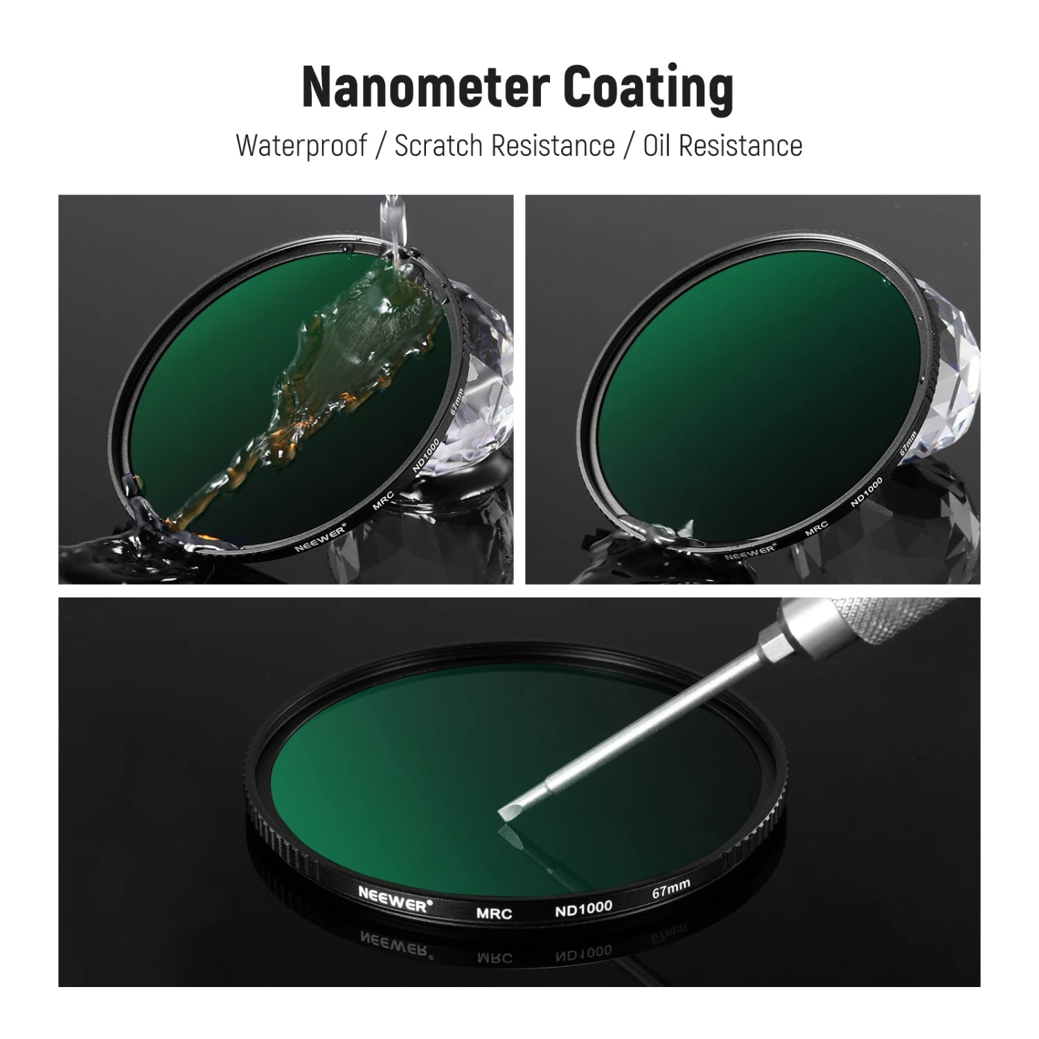 NEEWER 4 Pack HD ND Filter Set (ND1000+ND64+ND8+ND4) 5 NEEWER 4 Pack HD ND Filter Set (ND1000+ND64+ND8+ND4) - Image 5