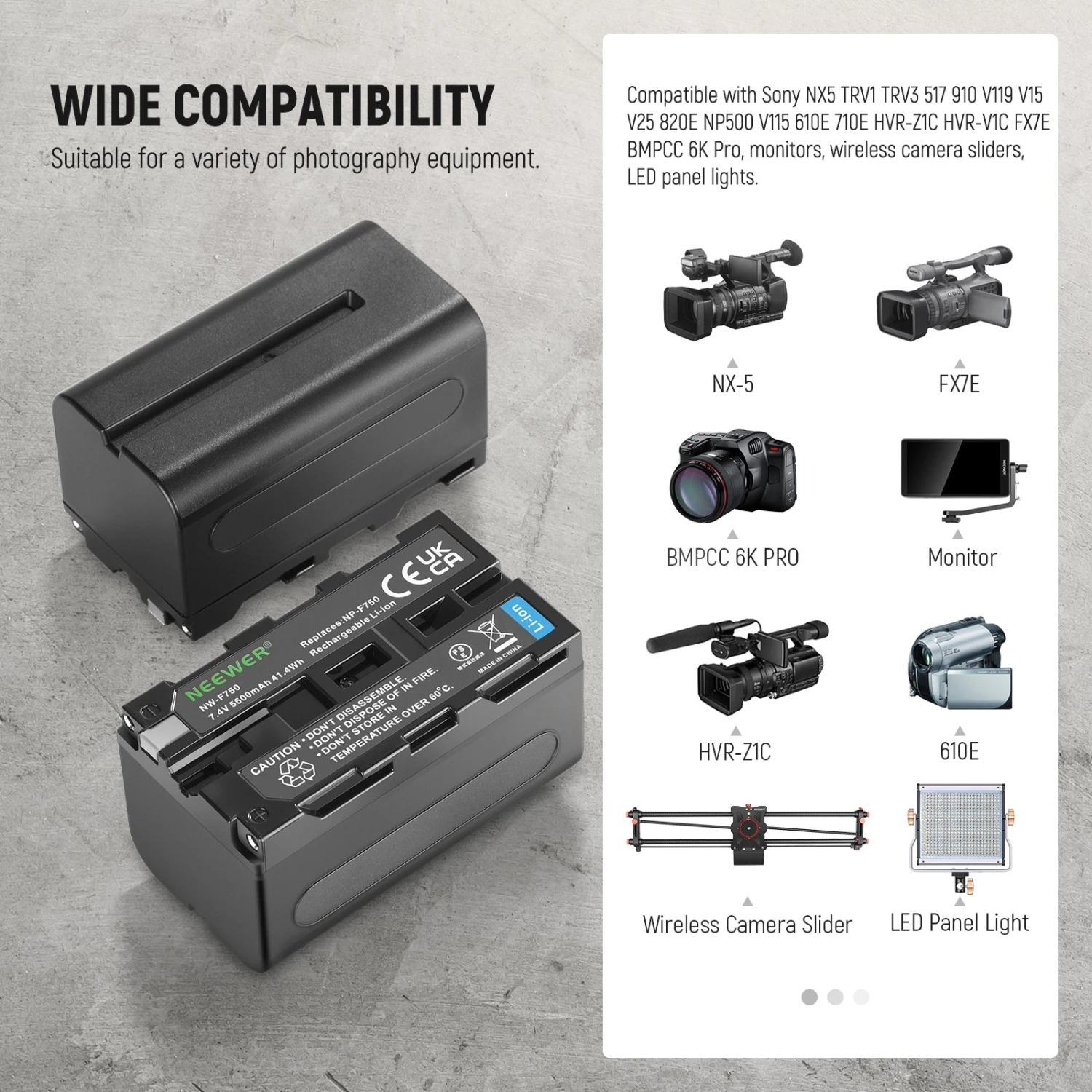 NEEWER 4 Pack NP-F750 Sony Replacement Batteries 8 NEEWER 4 Pack NP-F750 Sony Replacement Batteries - Image 8