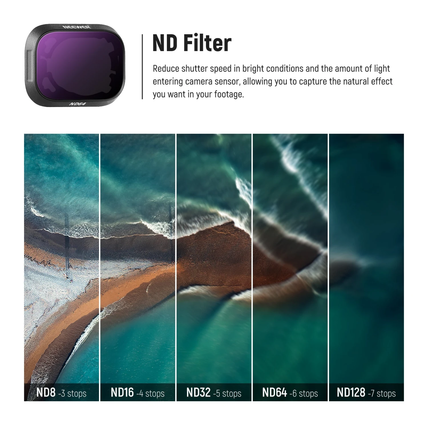 NEEWER FL-DM4 6-Pack Plastic ND Filter Set For DJI Mini 3/Mini 3 Pro 6 NEEWER FL-DM4 6-Pack Plastic ND Filter Set For DJI Mini 3/Mini 3 Pro - Image 6