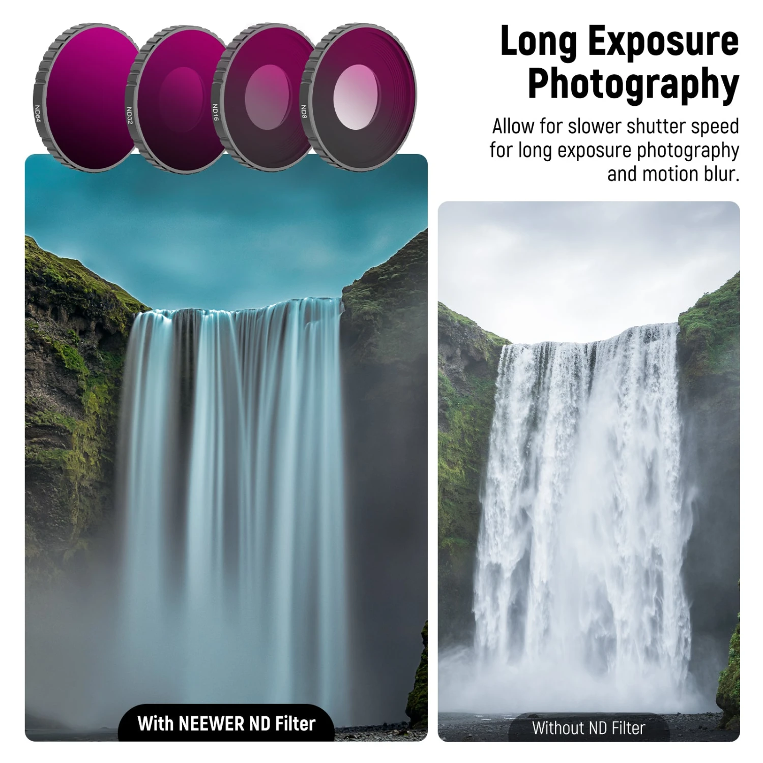 NEEWER FL-A3 5-Pack ND Filter Kit For DJI Osmo Action 3 3 NEEWER FL-A3 5-Pack ND Filter Kit For DJI Osmo Action 3 - Image 3