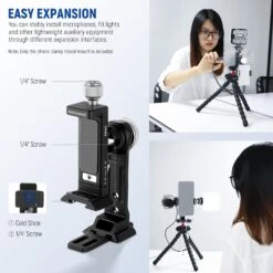 NEEWER PA002 Smartphone Tripod Mount Aluminum Alloy 14 NEEWER PA002 Smartphone Tripod Mount Aluminum Alloy -Photography Equipment 10101635 5