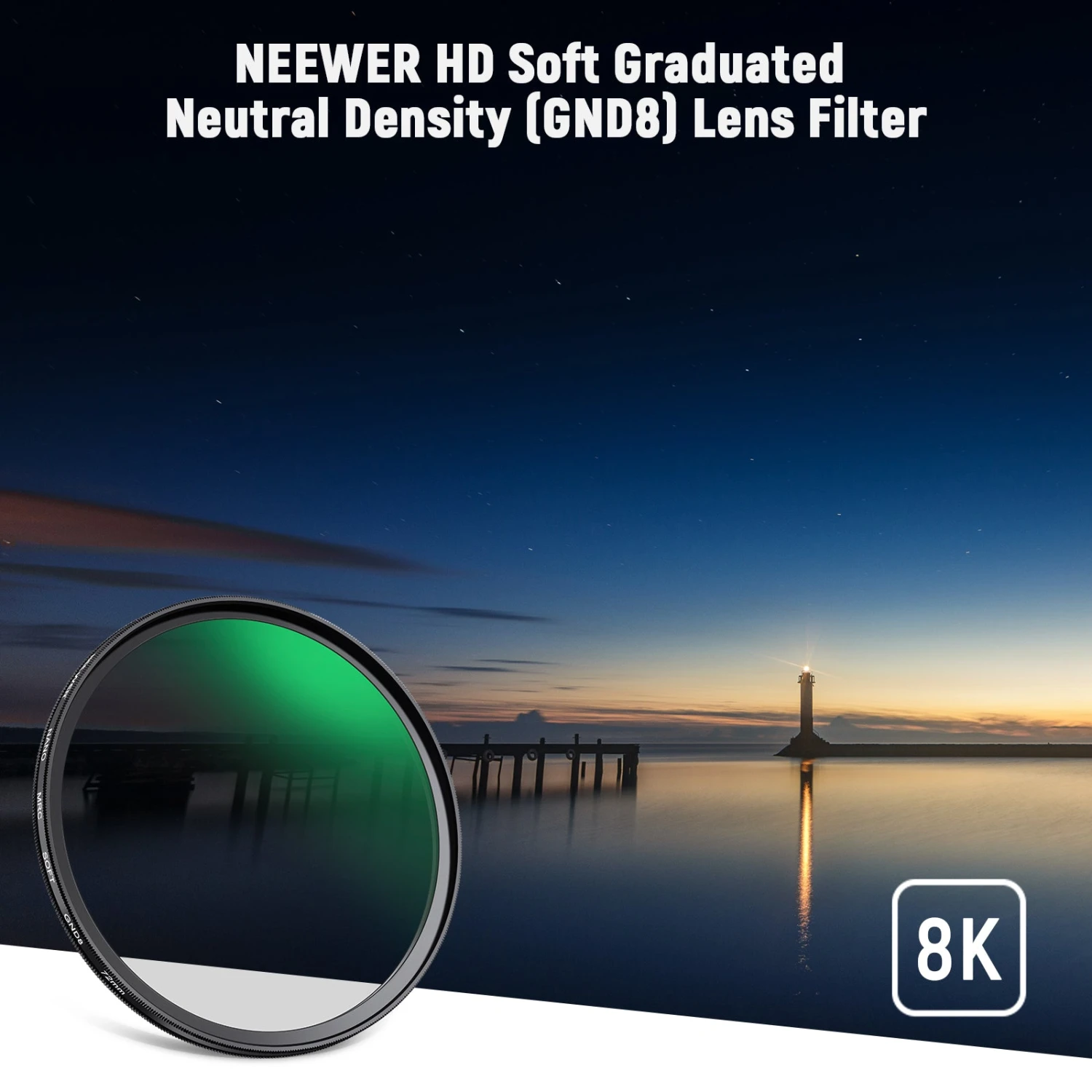 NEEWER 3 Stop HD Soft GND8 Lens Filter 2 NEEWER 3 Stop HD Soft GND8 Lens Filter - Image 2