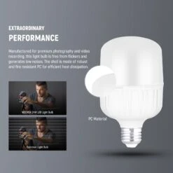 NEEWER T80 2 Packs E26 24W LED Light Bulbs 17 NEEWER T80 2 Packs E26 24W LED Light Bulbs -Photography Equipment 10101650 7