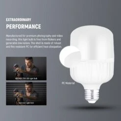 NEEWER T100 2 Packs E26 35W LED Light Bulbs -Photography Equipment 10101651 7
