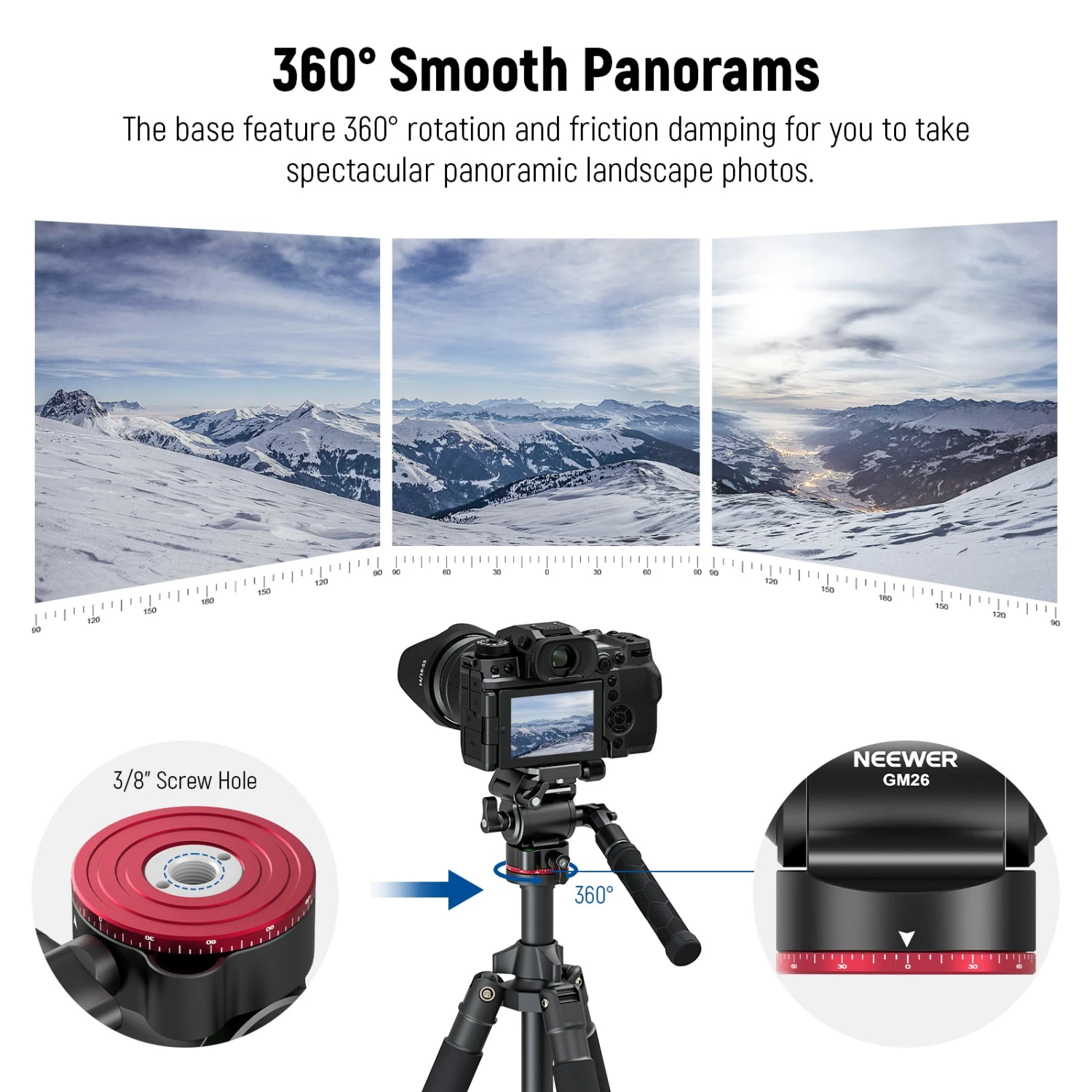 NEEWER GM26 Video Tripod Head Upgraded Horizontal Switch 4 NEEWER GM26 Video Tripod Head Upgraded Horizontal Switch - Image 4