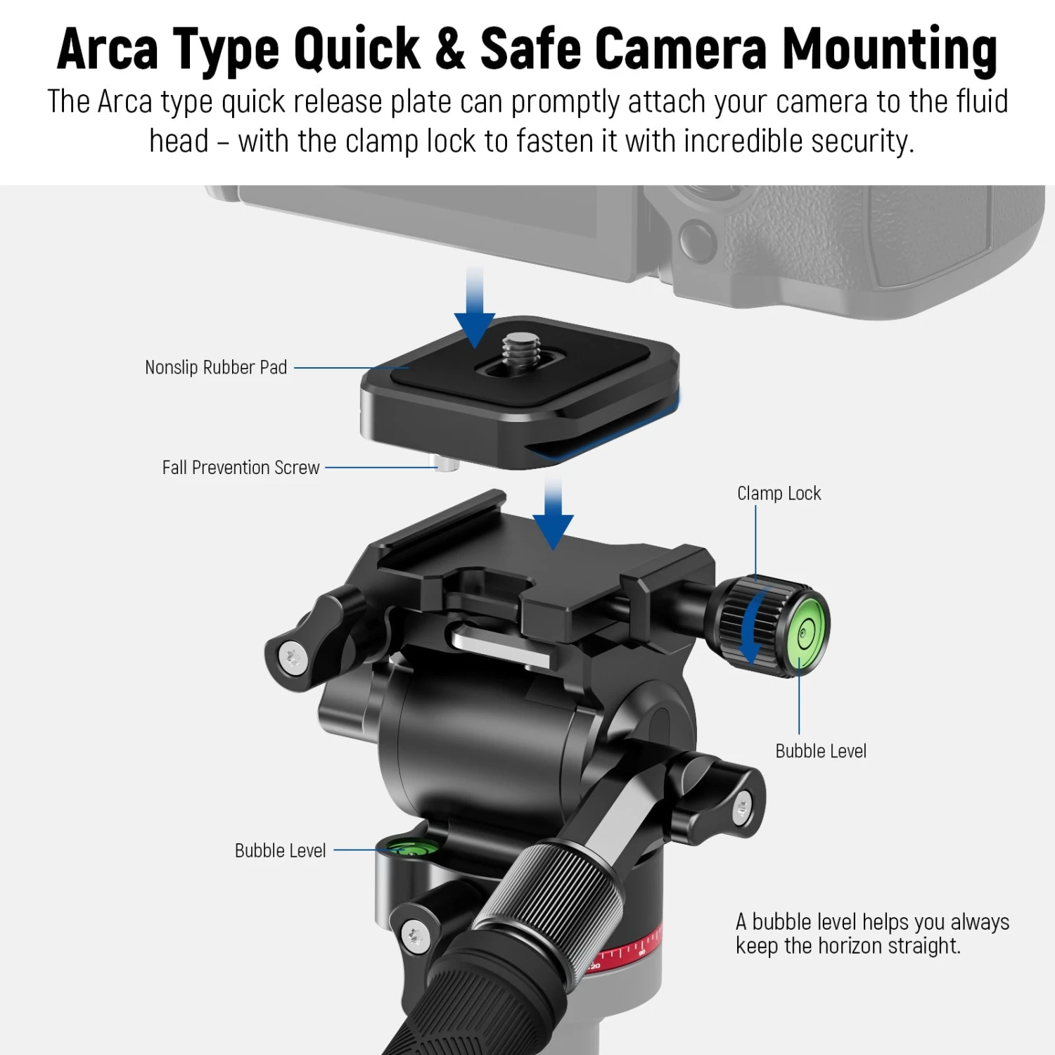 NEEWER GM26 Video Tripod Head Upgraded Horizontal Switch 5 NEEWER GM26 Video Tripod Head Upgraded Horizontal Switch - Image 5