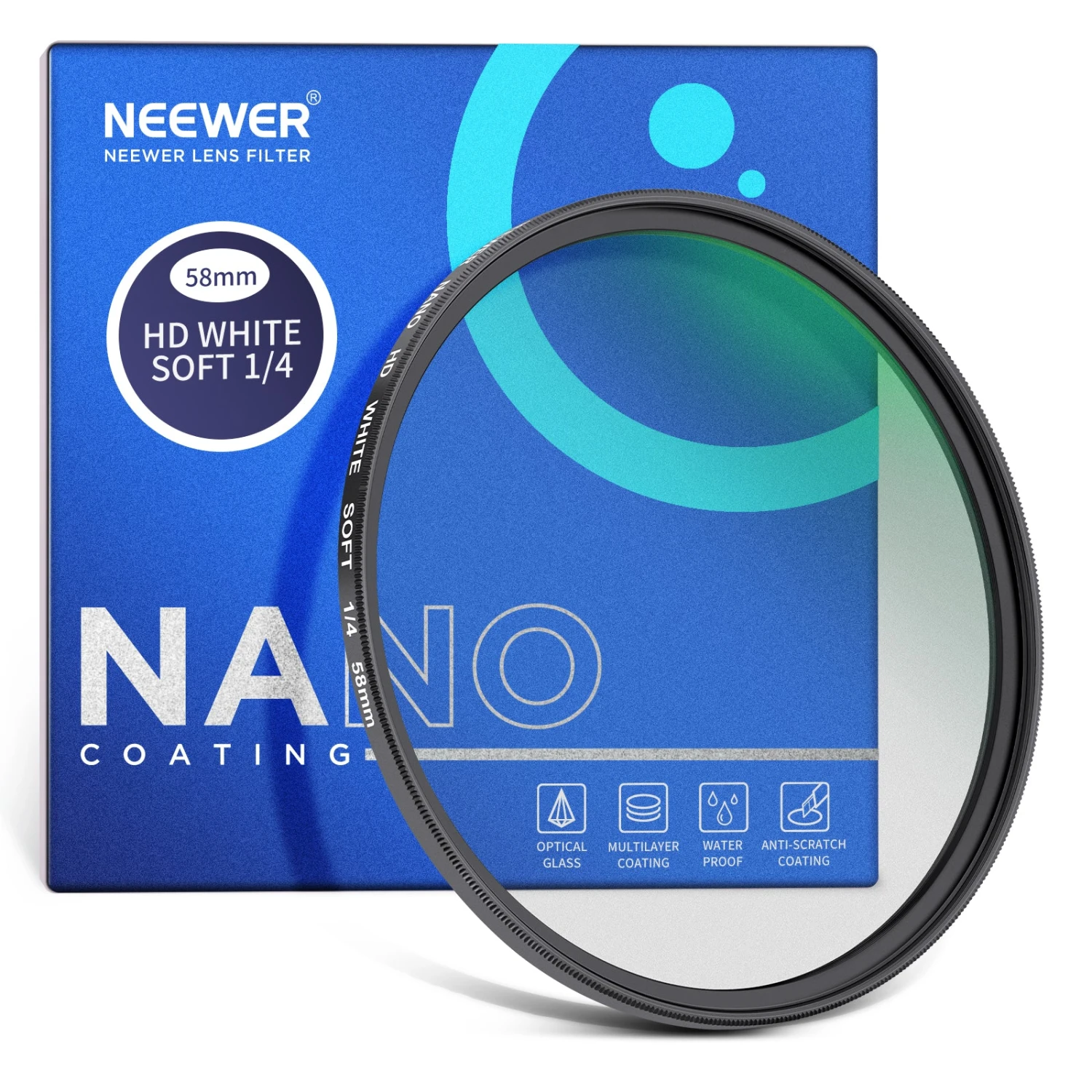 NEEWER Soft White Diffusion 1/4 Filter 1 NEEWER Soft White Diffusion 1/4 Filter