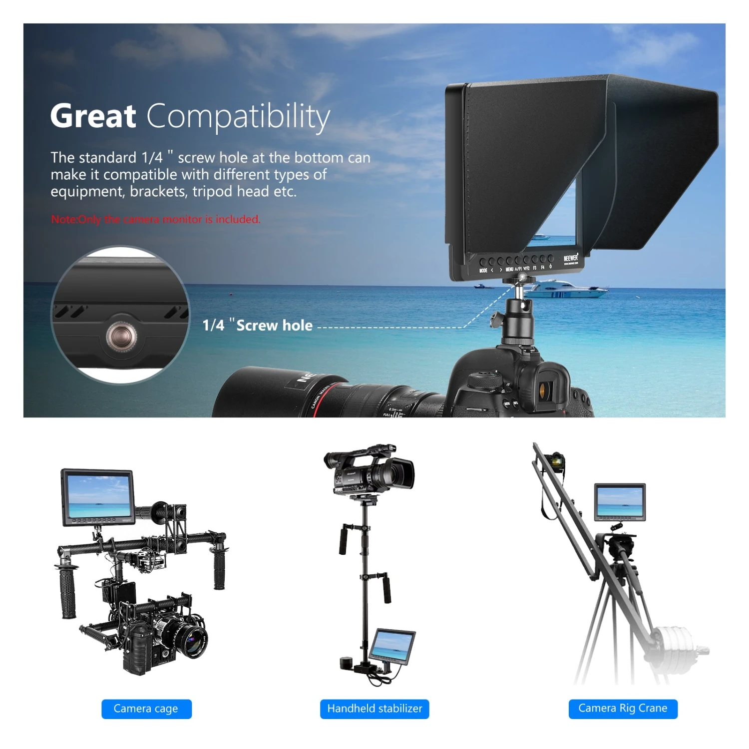 NEEWER F100 7 Inch HD Camera Field Monitor 7 NEEWER F100 7 Inch HD Camera Field Monitor - Image 7