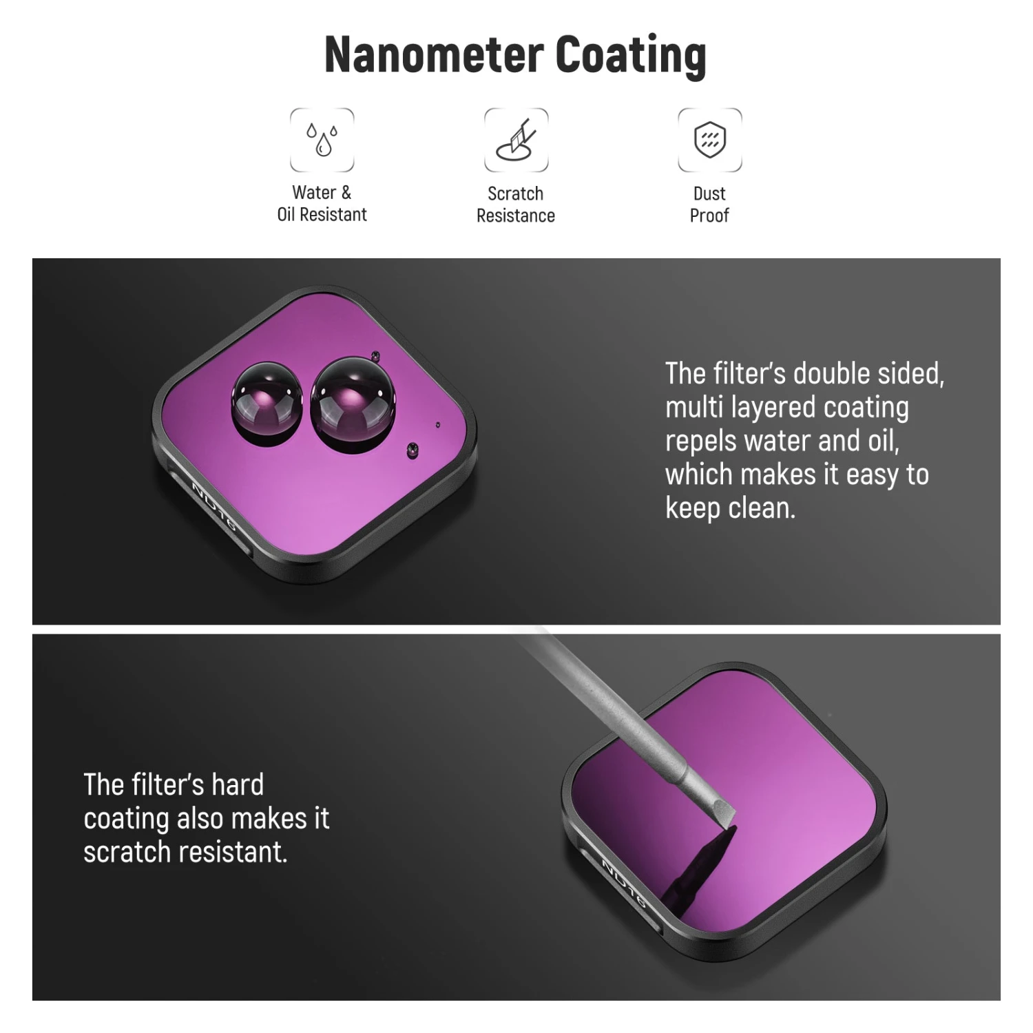 NEEWER 4 Pack ND Filter Set For GoPro Hero 9/10/11/12 Black 5 NEEWER 4 Pack ND Filter Set For GoPro Hero 9/10/11/12 Black - Image 5