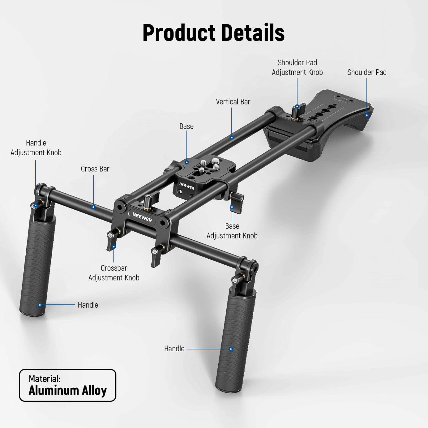NEEWER SR004 Universal Shoulder Rig Kit 2 NEEWER SR004 Universal Shoulder Rig Kit - Image 2