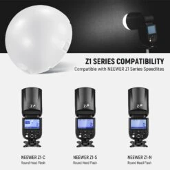 NEEWER M12 Magnetic Dome Diffuser For Z1 And Z2 Speedlite Flashes -Photography Equipment 10102215 4