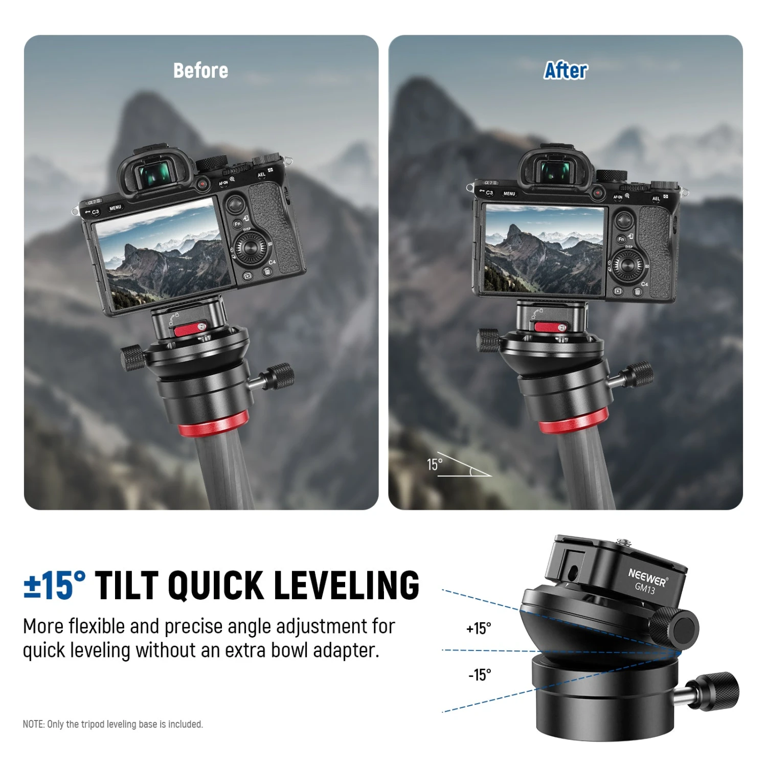 NEEWER GM13 Tripod Leveling Base 2 NEEWER GM13 Tripod Leveling Base - Image 2