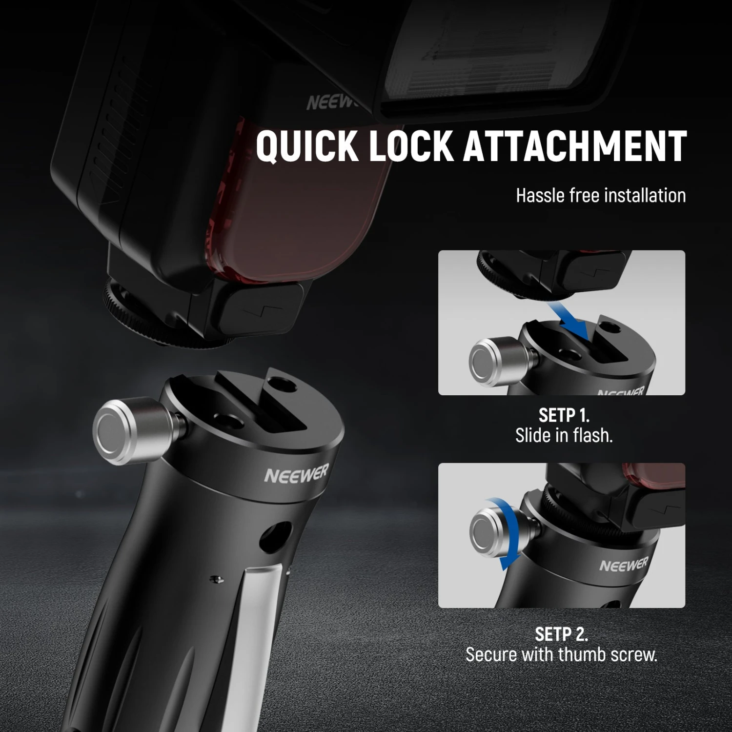 NEEWER GM14 Cold Shoe Flash Bracket Mount 3 NEEWER GM14 Cold Shoe Flash Bracket Mount - Image 3