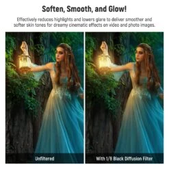 NEEWER 1/8 Black Diffusion Mist Dreamy Effect 4"x5.65" Square Filter -Photography Equipment 10102361 3