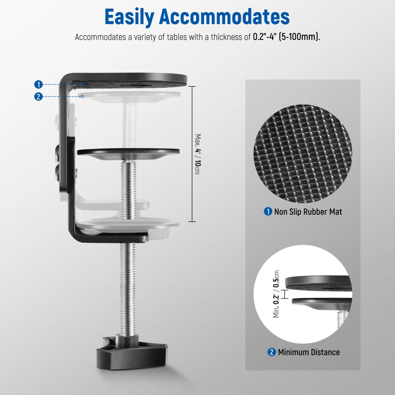 NEEWER ST-CCD9 2 Pack Heavy Duty C Clamp 4 NEEWER ST-CCD9 2 Pack Heavy Duty C Clamp - Image 4