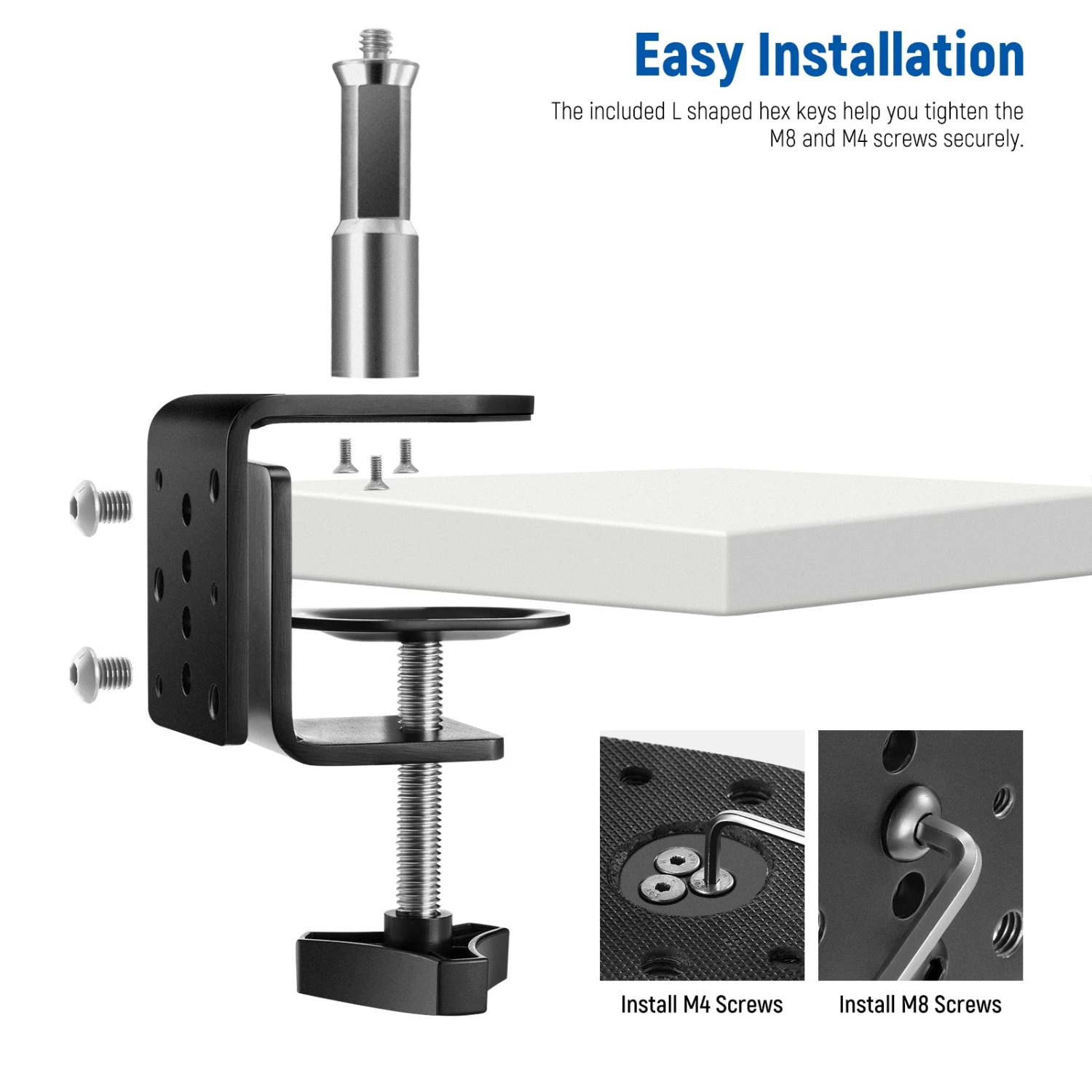 NEEWER ST-CCD9 2 Pack Heavy Duty C Clamp 6 NEEWER ST-CCD9 2 Pack Heavy Duty C Clamp - Image 6