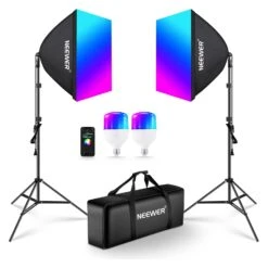 NEEWER NK800 24"x24"/60x60cm RGB Softbox Lighting Kit With App Control