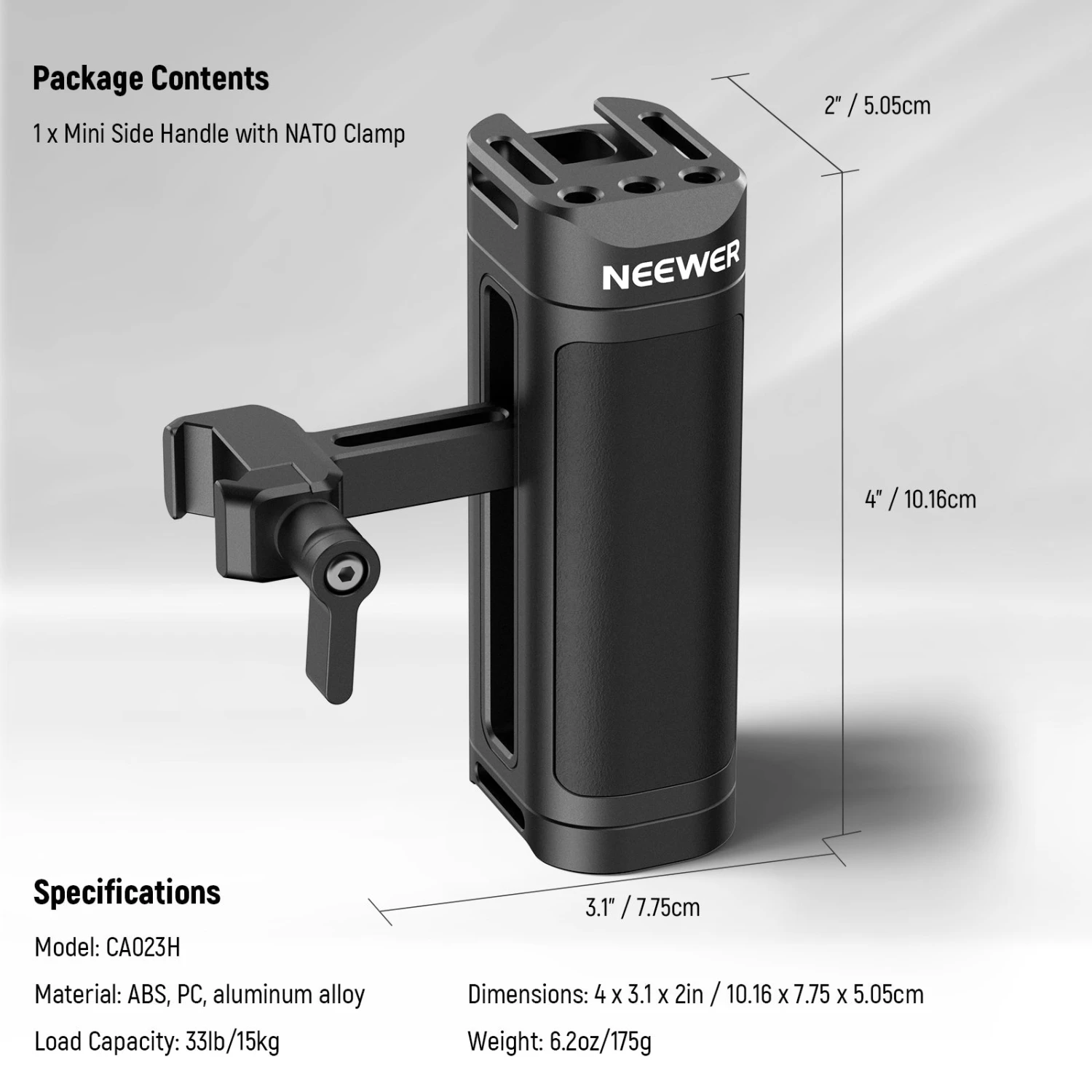 NEEWER CA023H Lightweight NATO Side Handle Handgrip 9 NEEWER CA023H Lightweight NATO Side Handle Handgrip - Image 9