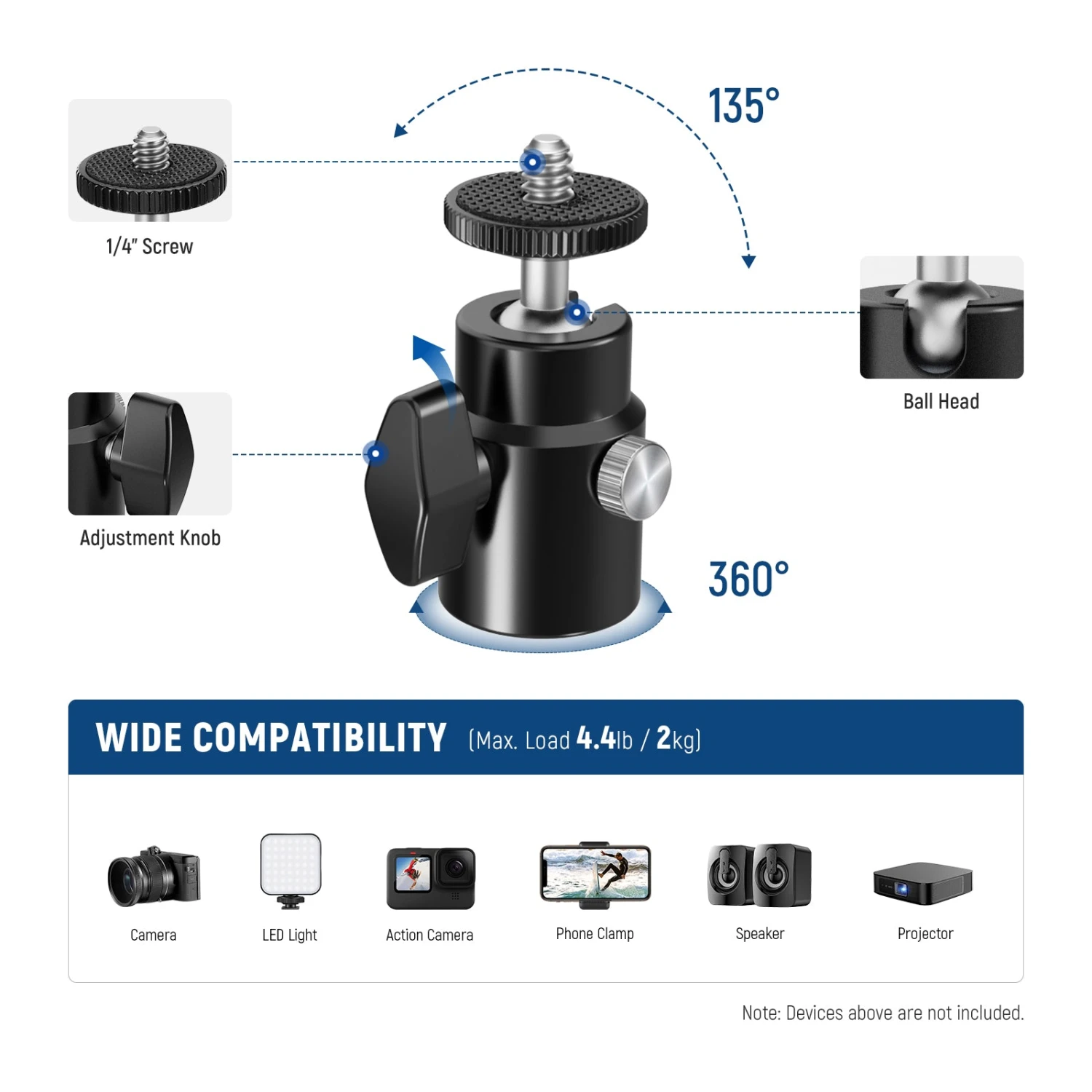 NEEWER TS007 2 Pack E Type Wall Ceiling Mount 6 NEEWER TS007 2 Pack E Type Wall Ceiling Mount - Image 6