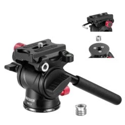 NEEWER GM23 Fluid Tripod Head With Handle & Arca Type Quick Release