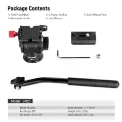 NEEWER GM23 Fluid Tripod Head With Handle & Arca Type Quick Release -Photography Equipment 10102637 7
