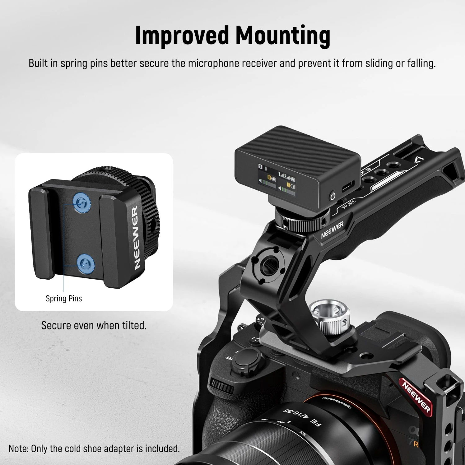 NEEWER UA030 Cold Shoe Mount Adapter For DJI Wireless Microphone 3 NEEWER UA030 Cold Shoe Mount Adapter For DJI Wireless Microphone - Image 3