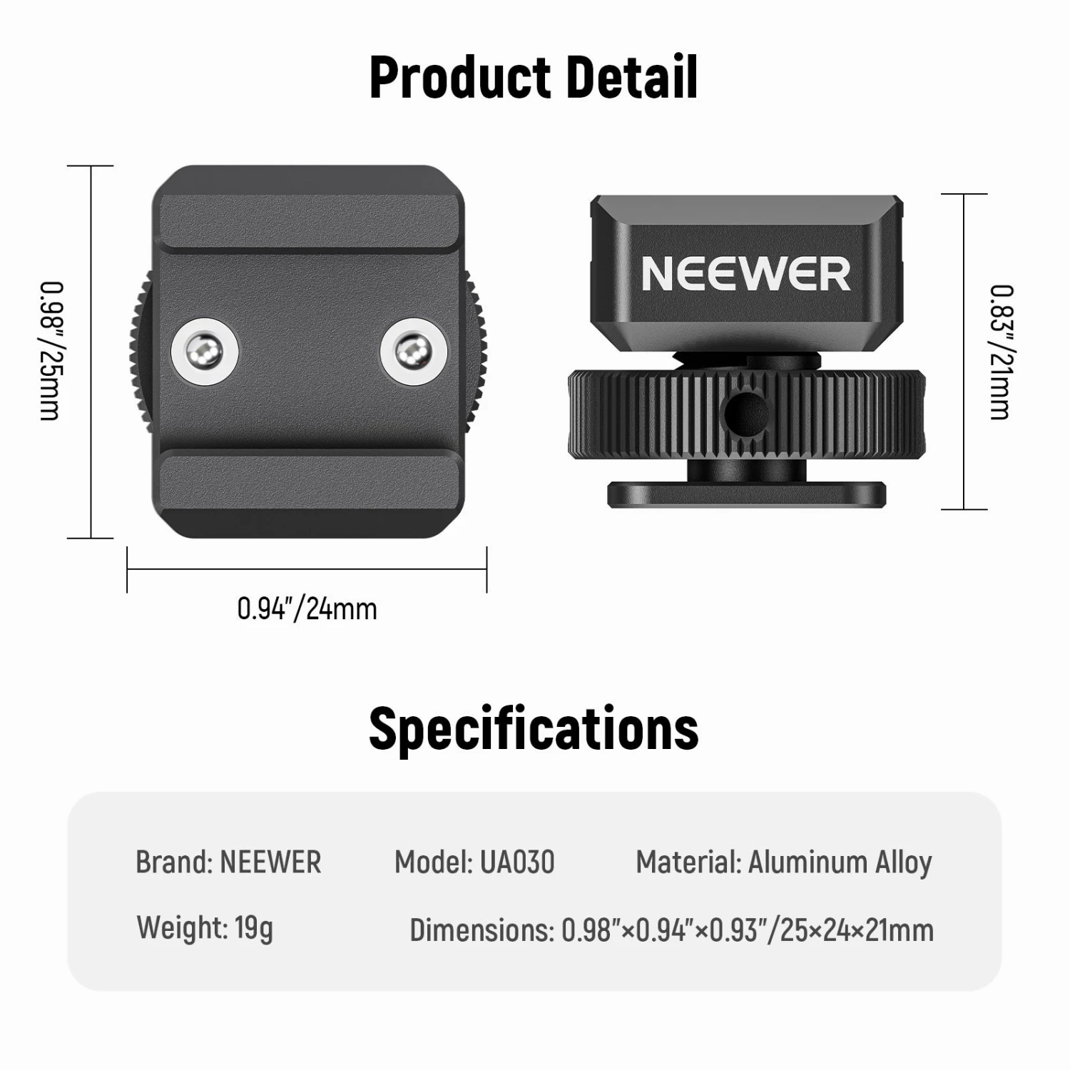 NEEWER UA030 Cold Shoe Mount Adapter For DJI Wireless Microphone 8 NEEWER UA030 Cold Shoe Mount Adapter For DJI Wireless Microphone - Image 8