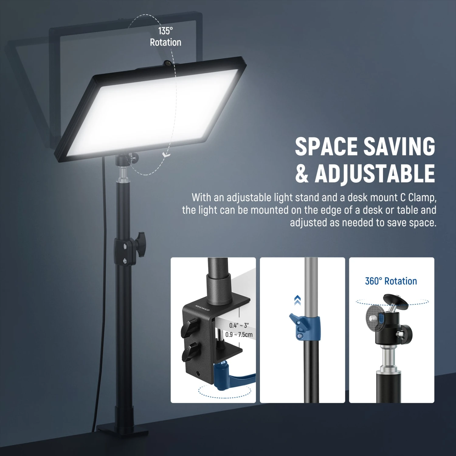 NEEWER GL25B 12.9" Streaming Key Light 8 NEEWER GL25B 12.9" Streaming Key Light - Image 8