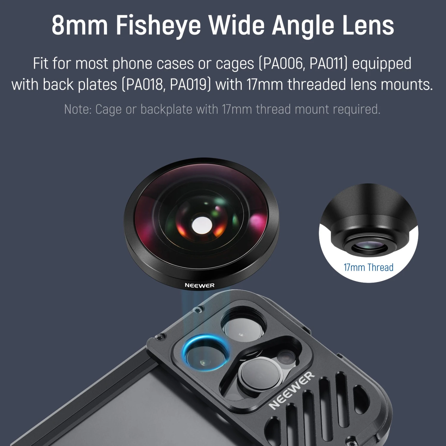 NEEWER LS-29 8mm HD Fisheye Phone Lens With 17mm Thread 6 NEEWER LS-29 8mm HD Fisheye Phone Lens With 17mm Thread - Image 6