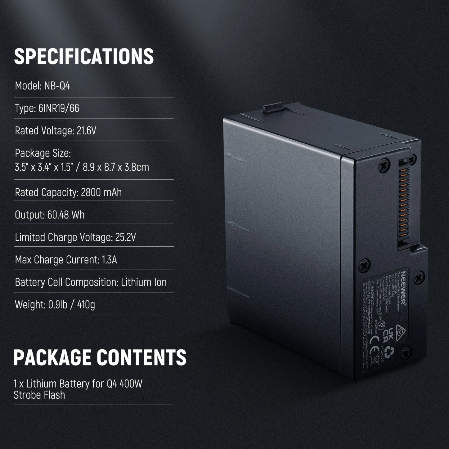 NEEWER NB-Q4 Q4 Battery Pack 7 NEEWER NB-Q4 Q4 Battery Pack - Image 7