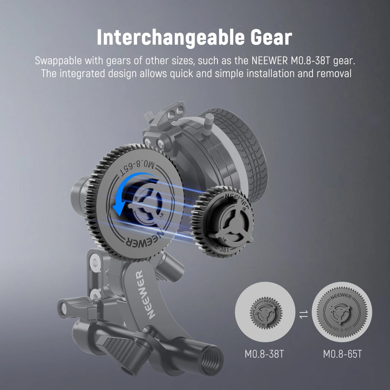 NEEWER PG007/PG006 M0.8-65T/38T Gear For Follow Focus 3 NEEWER PG007/PG006 M0.8-65T/38T Gear For Follow Focus - Image 3