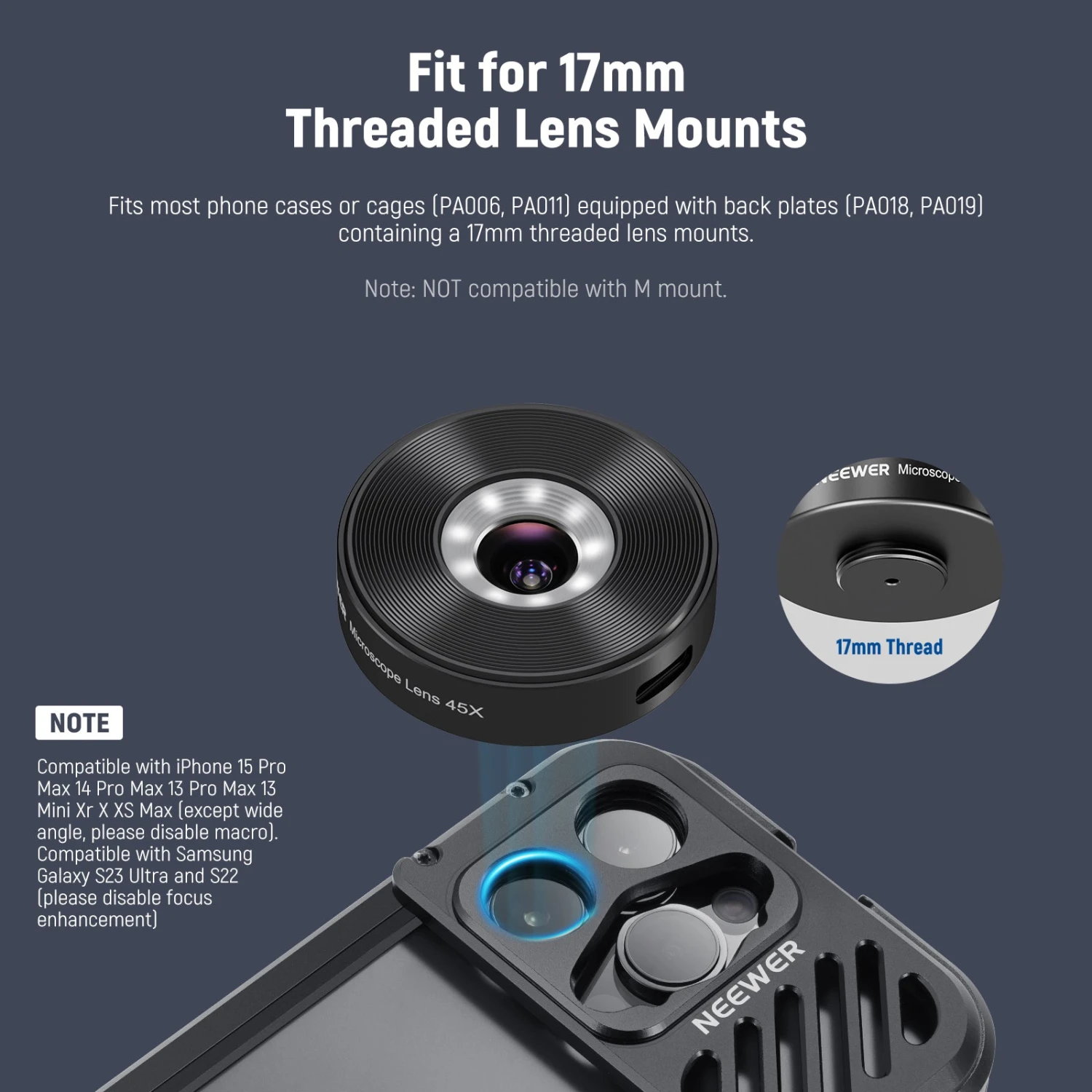 NEEWER LS-32 45X Phone Microscope With 17mm Thread 6 NEEWER LS-32 45X Phone Microscope With 17mm Thread - Image 6