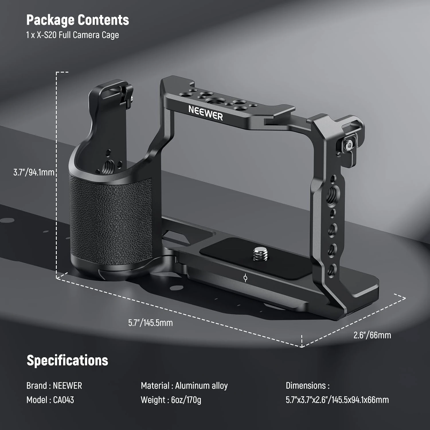 NEEWER CA043 X-S20 Camera Cage For Fujifilm X-S20 9 NEEWER CA043 X-S20 Camera Cage For Fujifilm X-S20 - Image 9