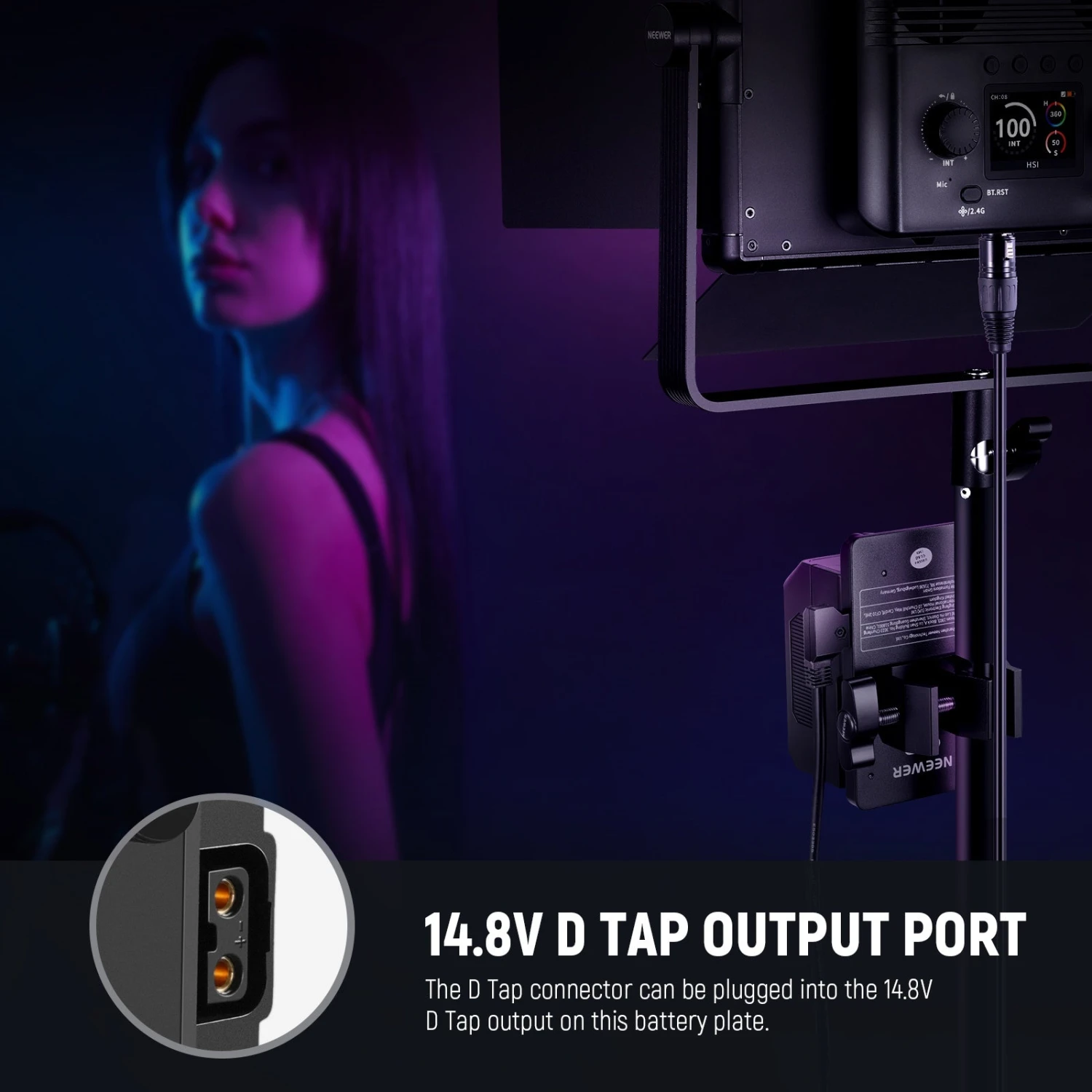 NEEWER PS008 K3 V Mount Battery Plate & D Tap To 4 Pin XLR Cable For PL60C 5 NEEWER PS008 K3 V Mount Battery Plate & D Tap To 4 Pin XLR Cable For PL60C - Image 5