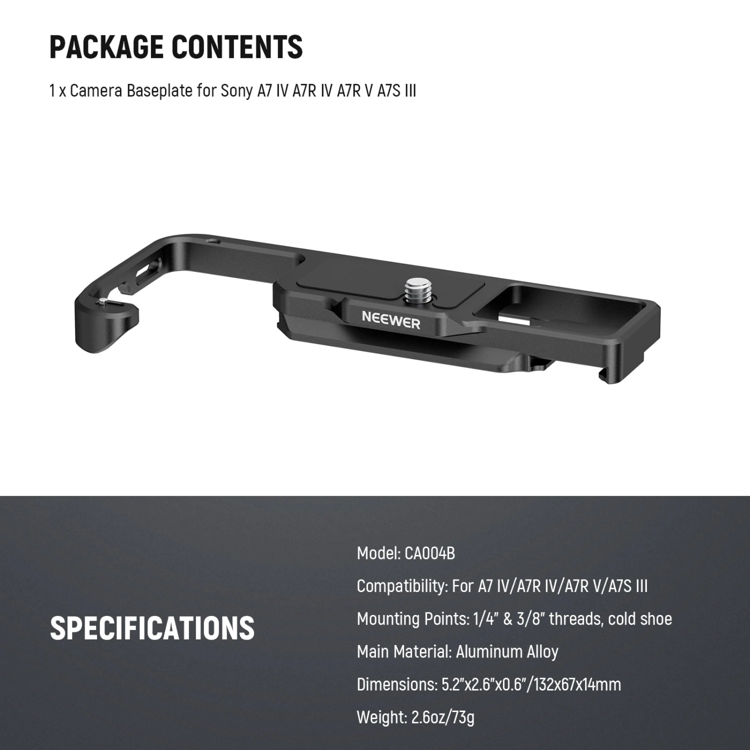 NEEWER CA004B Camera Baseplate For Sony A7 IV A7R IV A7R V A7S IIIDJI Gimbal 8 NEEWER CA004B Camera Baseplate For Sony A7 IV A7R IV A7R V A7S IIIDJI Gimbal - Image 8